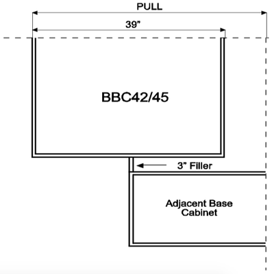 BBC42/45 - Norwich Recessed - Base Blind Corner Cabinet