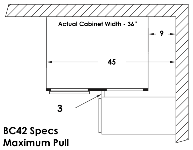 BC42UD - Berwyn Opal - UD Blind Base Corner Cabinet - Special Order