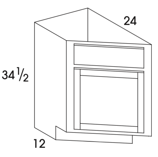 BEC12L - Berwyn Opal - Base End Cabinet - Single Door