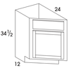 BEC12L - Dartmouth Pewter - Base End Cabinet - Single Door