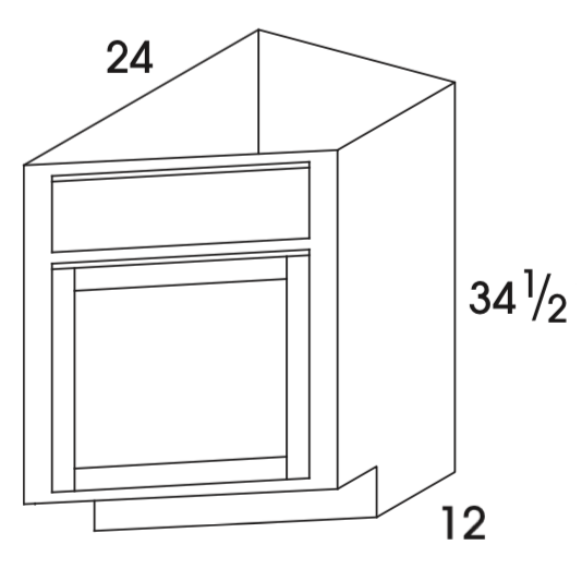 BEC12R - Berwyn Opal - Base End Cabinet - Single Door