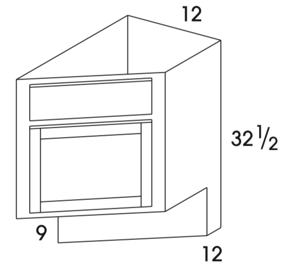 BEC12RADA - Dartmouth Brownstone - ADA Base End Cabinet - Single Door - Special Order