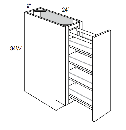 BF09PO - Essex Castle - Base 1 Door w/ Pullout - Full Height Door