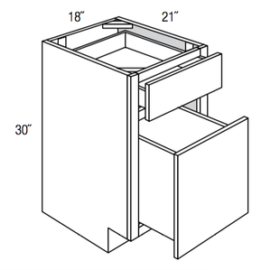 BFD1821  - Norwich Recessed - File Cabinet / 30"H w/ 2 drawers