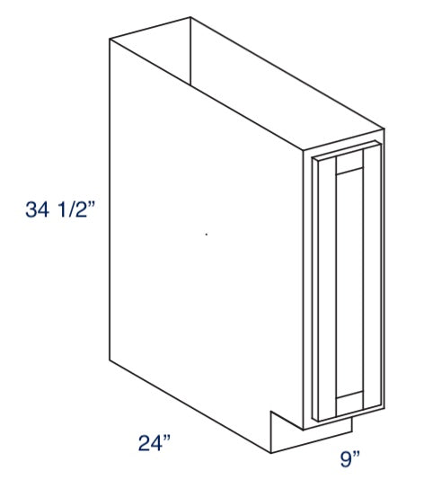 BFH09 - Concord Pebble Gray - Full Height Door Base Cabinet - Single Door - 9"W x 34.5"H x 24"D