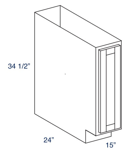 BFH15 - Concord Pebble Gray - Full Height Door Base Cabinet - Single Door - 15"W x 34.5"H x 24"D