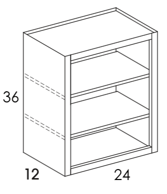 BK2436 - Dartmouth White - Bookcase Cabinet