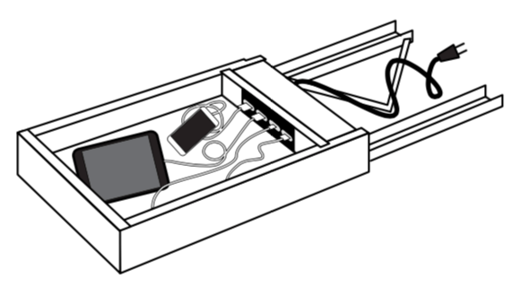 CHGDR18  - Dover White - Charging drawer