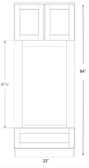 COC3384 - Dover White - Combination Oven Cabinet - Assembled - See Specs For Openings