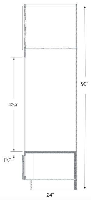 COC3390 - Norwich Recessed - Combination Oven Cabinet - Assembled - See Specs For Openings