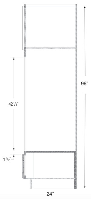 COC3396 - Norwich Recessed - Combination Oven Cabinet - Assembled - See Specs For Openings