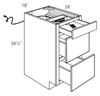 DB18CHGDR18 - Yarmouth Slab - 3-Drawer base w/charging drawer