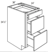 DB36 - Trenton Slab - 3 Drawer Base Cabinet