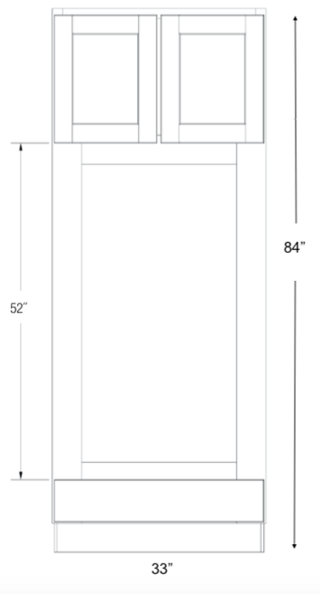 DOC3384 - Dover White - Double Oven Cabinet - Assembled - See Specs For Openings