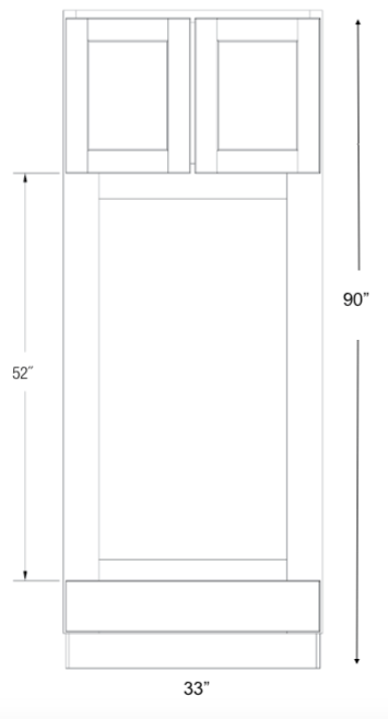 DOC3390 - Dover Castle - Double Oven Cabinet - Assembled - See Specs For Openings