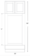 DOC3390 - Essex White - Double Oven Cabinet - Assembled - See Specs For Openings