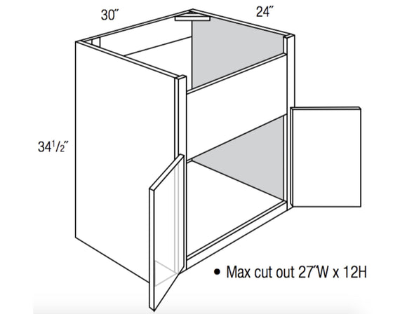 FSB30B - Norwich Slab - Farmer Sink Base - Butt Doors