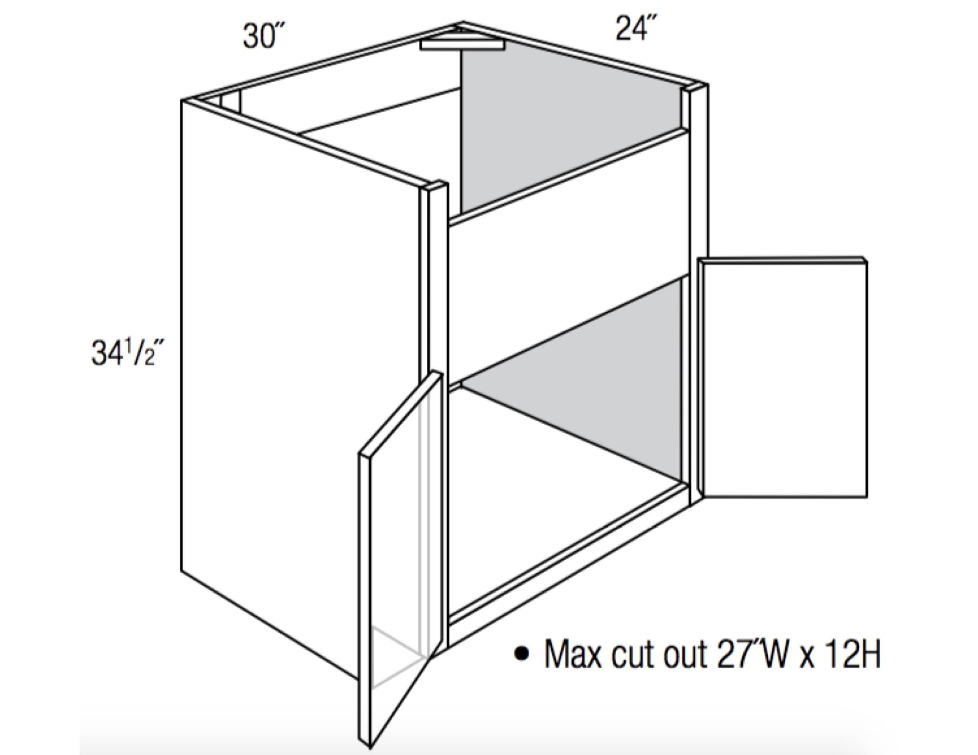 FSB30B - Yarmouth Raised - Farmer Sink Base - Butt Doors