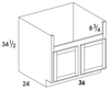 FSB36 - Dartmouth Pewter - Farm Sink Base Cabinet - Butt Doors