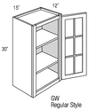 GW1530   - Essex Castle - Wall Cabinet - Standard Mullion Single Glass Door (No Mullions)