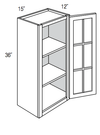 GW1536  - Essex White - Wall Cabinet - Single Glass Door (NO MULLIONS)