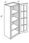 GW1542 - Trenton Slab - Wall Cabinet - Standard Mullion Single Glass Door