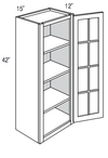 GW1542 - Yarmouth Slab - Wall Cabinet - Standard Mullion Single Glass Door
