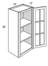 GW1836  - Dover White - Wall Cabinet - Single Glass Door (NO MULLIONS)