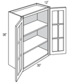 GW3036B - Trenton Recessed - Wall Cabinet - Standard Mullion Butt Glass Doors