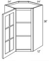 GWDC2436 - Trenton Recessed - Corner Diagonal Wall Cabinet - Standard Mullion Single Glass Door