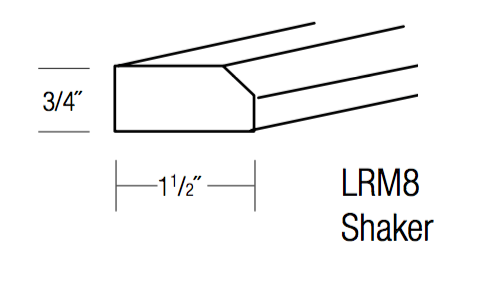 LRM8-s - Amesbury White - Light Rail Molding - SHAKER