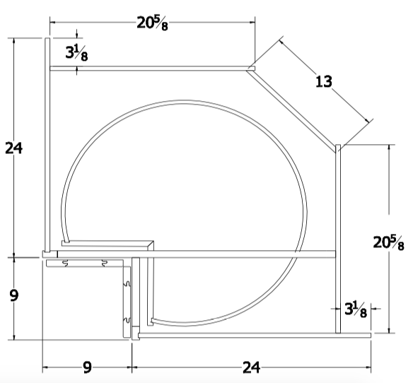 LS33 Amesbury White 33" Lazy Susan BiFold Doors Wholesale Supply