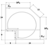 LS33 - Essex Lunar - Lazy Susan 33 R - Bi-Fold Doors