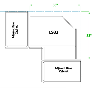 LS33 - Upton Brown - 33" Lazy Susan - Bi-Fold Doors