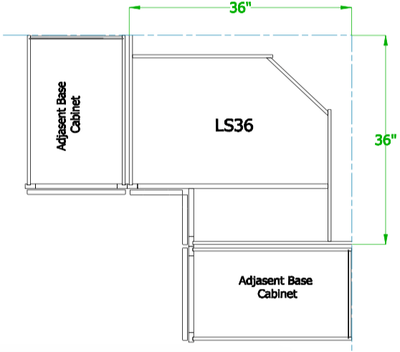 LS36 - Dover White - Base Cabinet - 36" Lazy Susan - Bi-Fold Doors