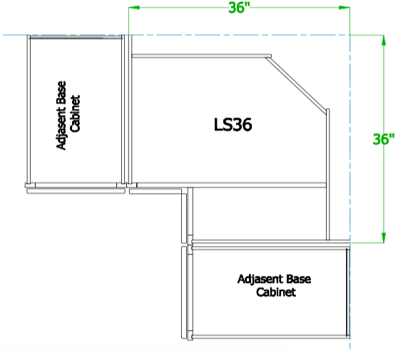 LS36 - Upton Brown - 36" Lazy Susan - Bi-Fold Doors