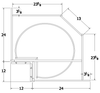 LS36DR-BOTH - Dover Lunar - 36" Base Lazy Susan w/Turntable Drawers (Top and Bottom)