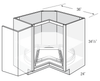 LS36DR-BOTTOM - Dover Castle - 36" Base Lazy Susan w/Turntable Drawer (Bottom)