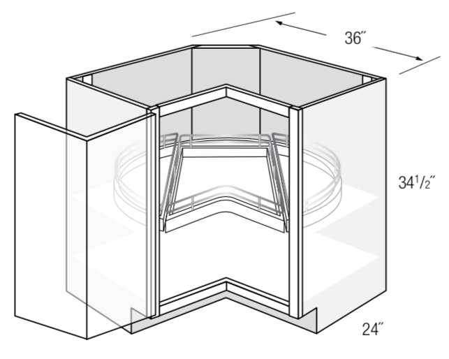 LS36DR-TOP - Amesbury Mist - 36" Base Lazy susan w/drawer (1)