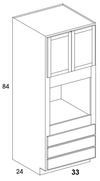 OC338424 - Dartmouth White - Oven Cabinet - Partial Overlay Doors/Drawers
