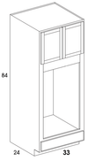 OC338424DBL - Dartmouth White - Double Oven Cabinet - Partial Overlay Doors/Drawers - Special Order