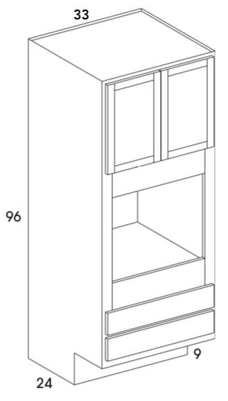 OC339624ADA - Dartmouth Brownstone - ADA Double Oven Cabinet - Partial Overlay Doors/Drawers - Special Order
