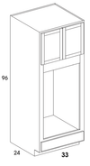 OC339624DBL - Dartmouth White - Double Oven Cabinet - Partial Overlay Doors/Drawers