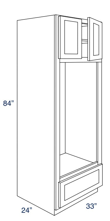 DOC3384 - Concord Pebble Gray - Double Oven Cabinet - 33"W x 84"H x 24"D