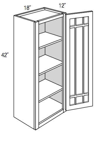 PGW1842 - Essex Lunar - Wall Cabinet - Prairie Mullion Single Glass Door