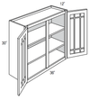 PGW3630 - Norwich Slab - Wall Cabinet - Prairie Mullion Double Glass Doors