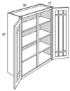 PGW3642 - Essex Castle - Wall Cabinet - Prairie Mullion Double Glass Doors