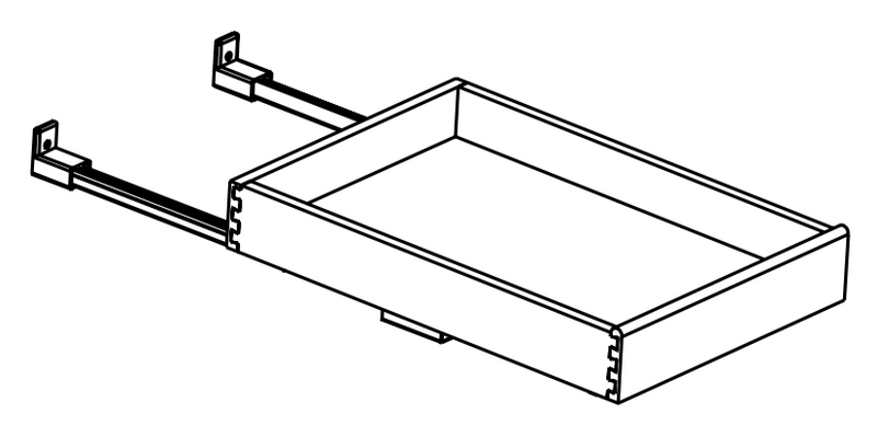 RT27 - RTA Concord Polar White - - Roll out tray - 2-1/2" sides for B27" cabinet with full extension under mount soft close slide