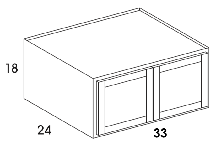 RW3318 - Dartmouth Grey Stain - Refrigerator Wall Cabinet - Butt Doors