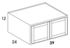RW3912 - York Grey Stain - Refrigerator Wall Cabinet - Double Doors
